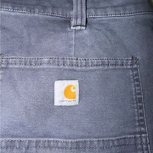Carhartt Gray Canvas Pocket Shorts with Yellow Patch